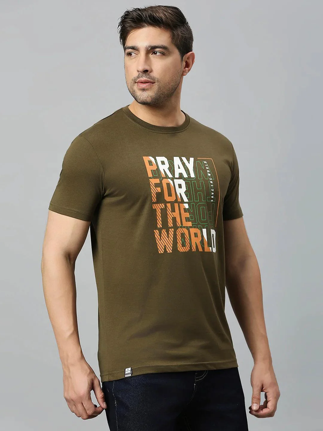 Olive Printed T-Shirt - Image 9