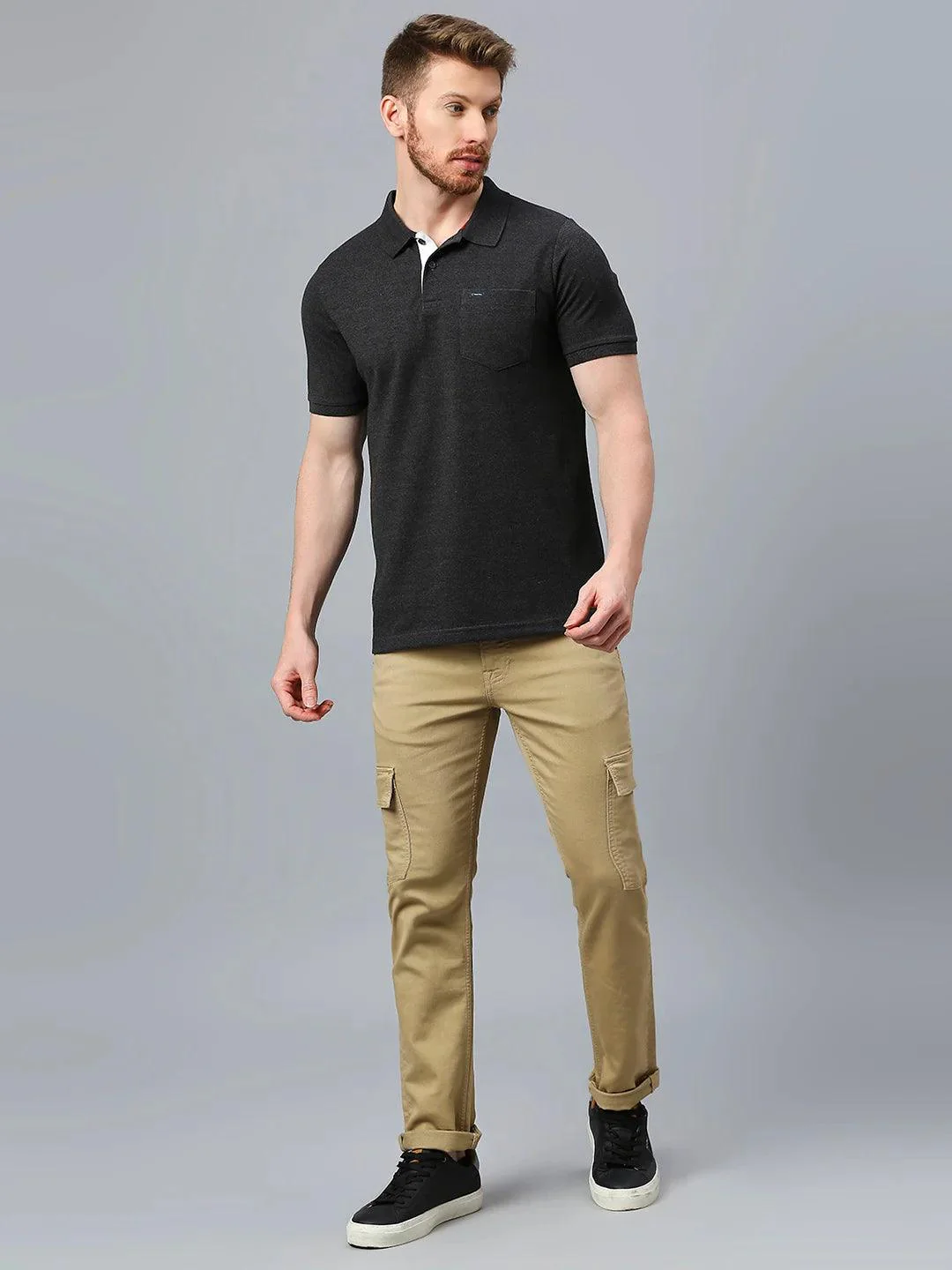 505 Cult Anthra Melange Polo T-Shirt - Image 7