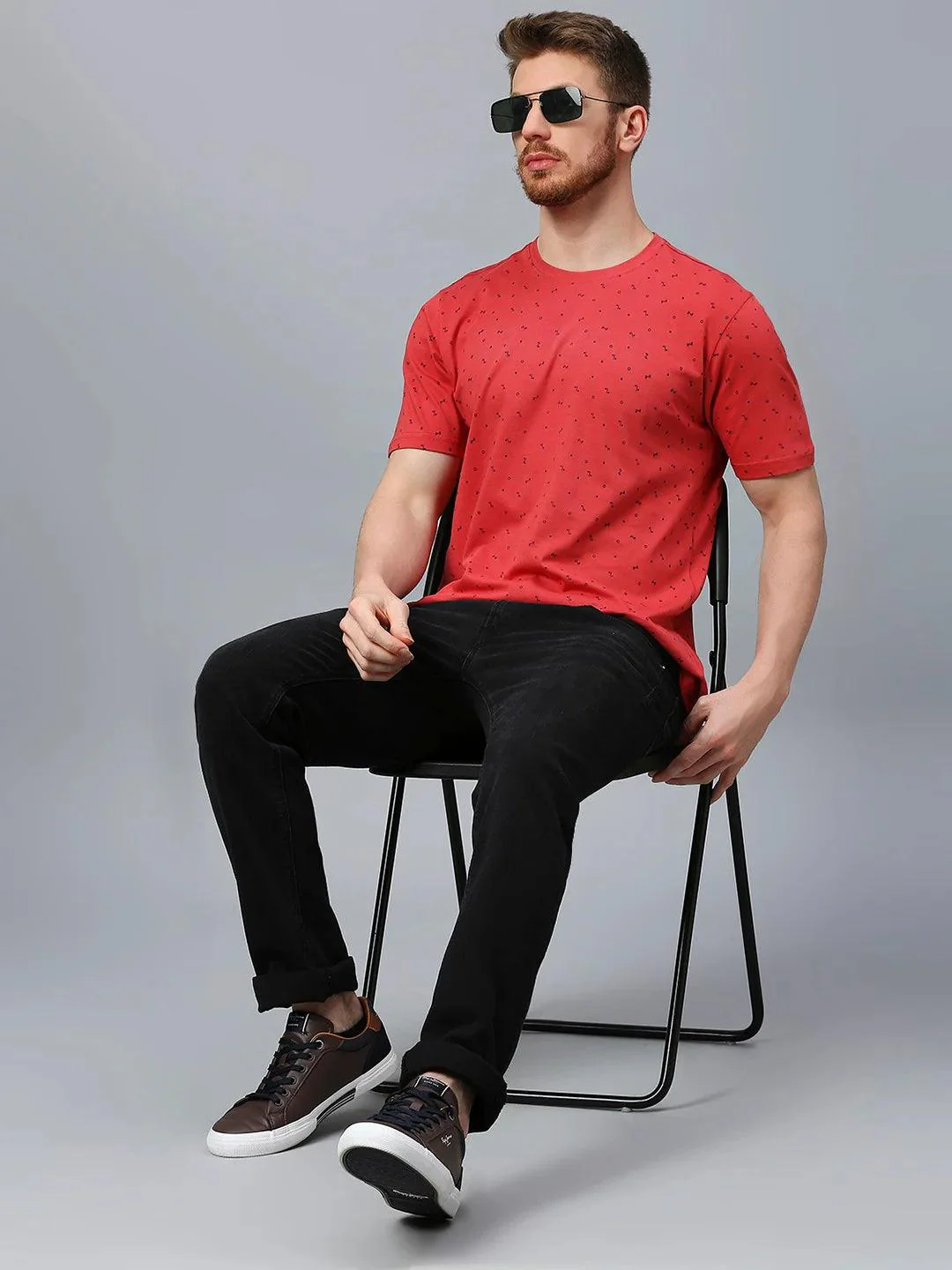 Coral Red Crew T-Shirt - Image 7
