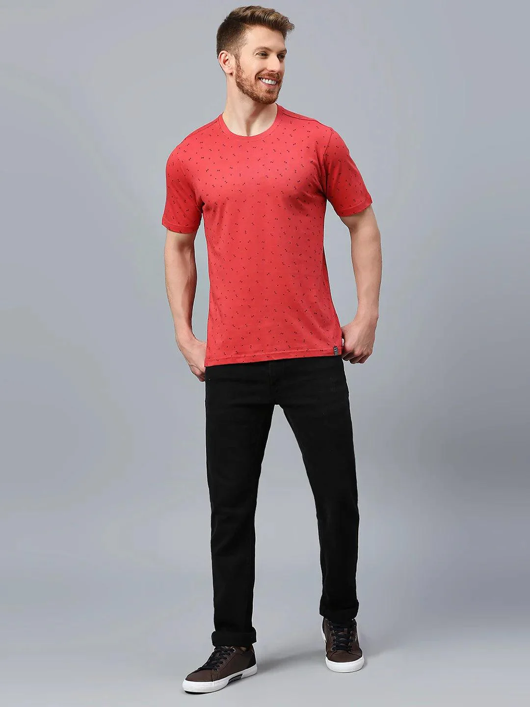 Coral Red Crew T-Shirt - Image 8