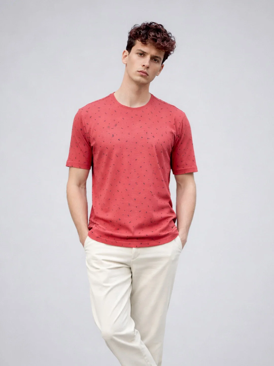 Coral Red Crew T-Shirt - Image 9