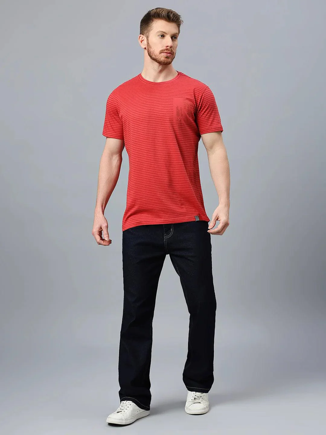 Red Striped Crew T-Shirt - Image 7