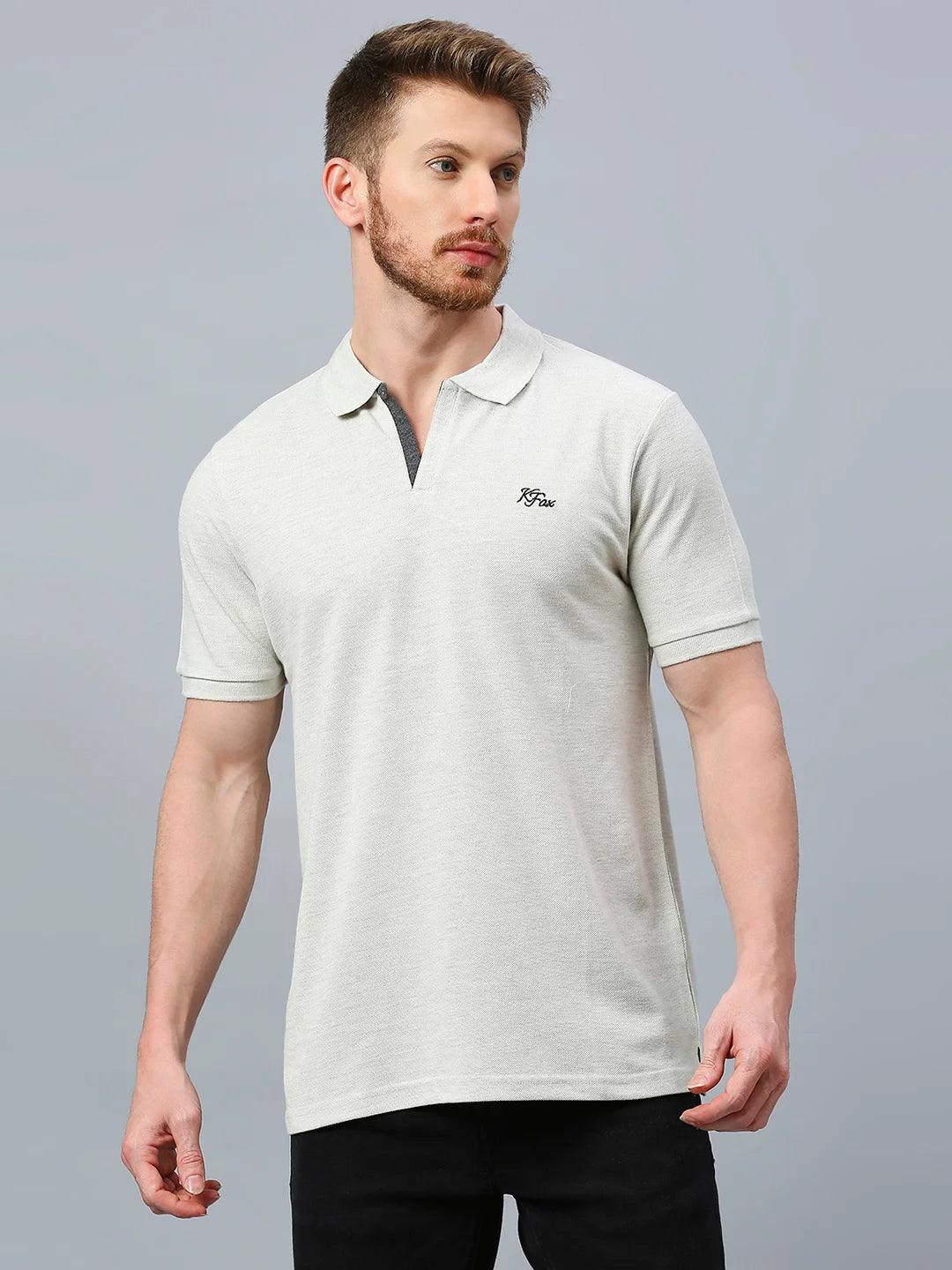 Aero Polo Ecru Melange T-Shirt - Image 3