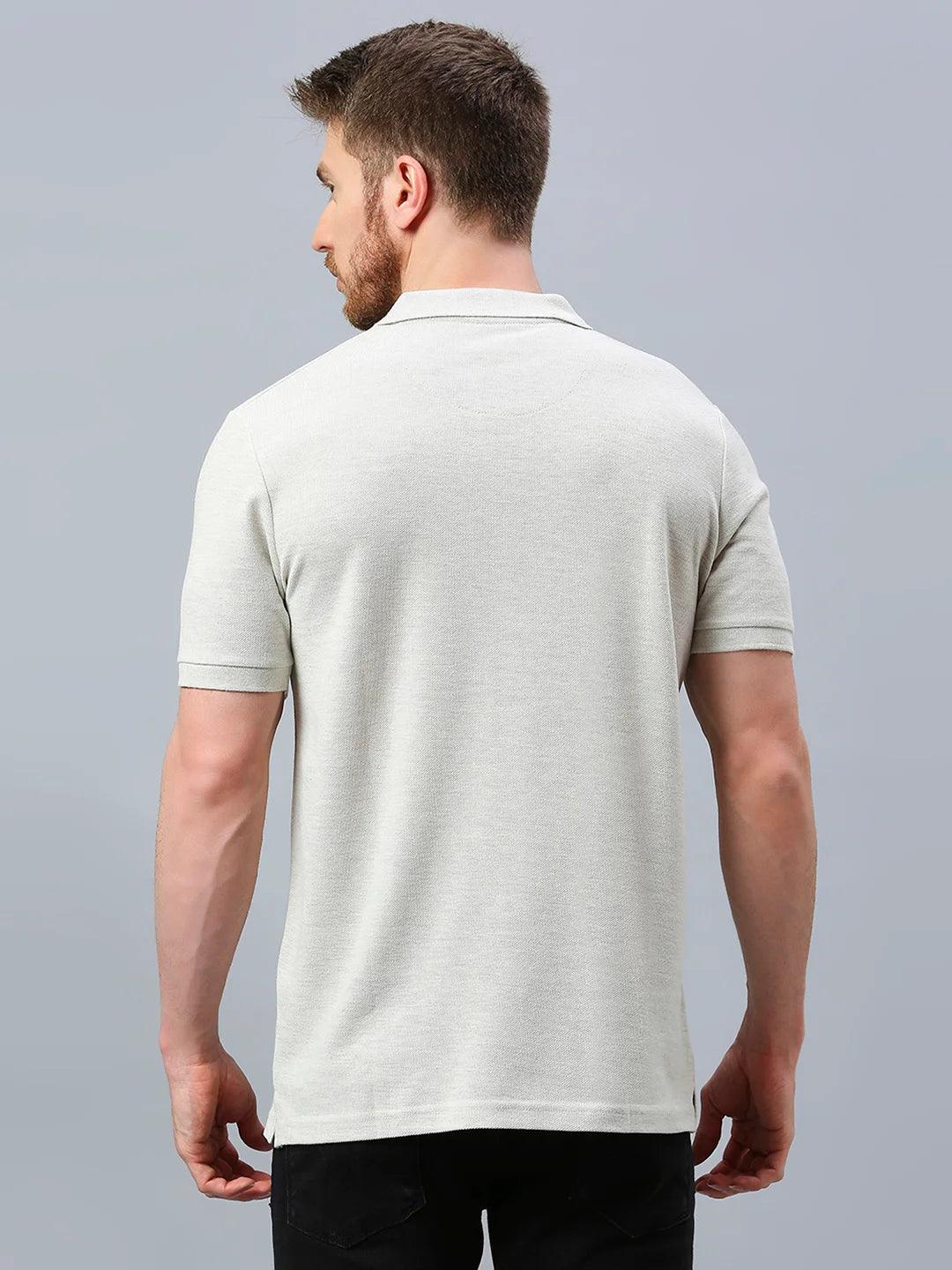 Aero Polo Ecru Melange T-Shirt - Image 4
