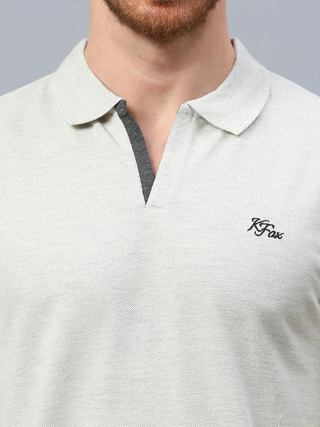 Aero Polo Ecru Melange T-Shirt - Image 5