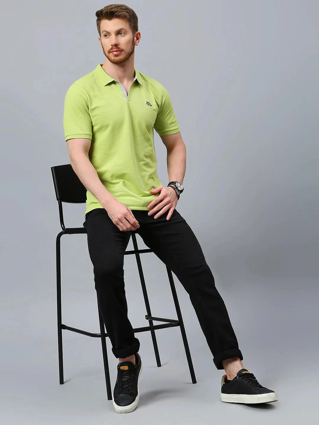 Aero Polo Lime Green T-Shirt - Image 6