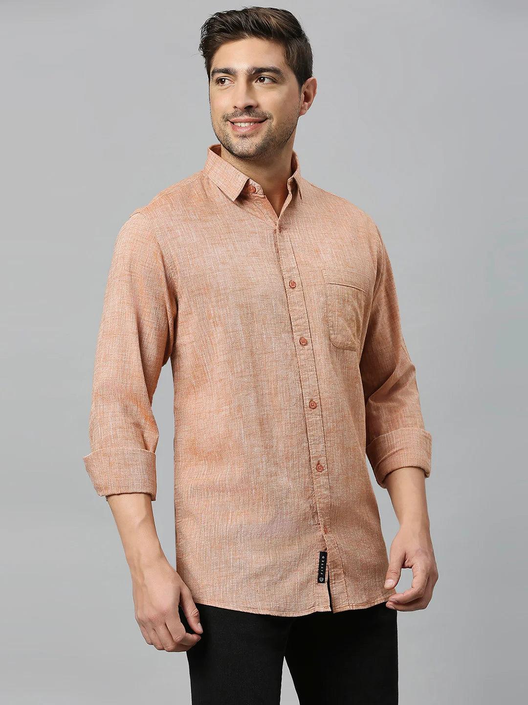 Heritage Texture Solid Brown Shirt - Image 3