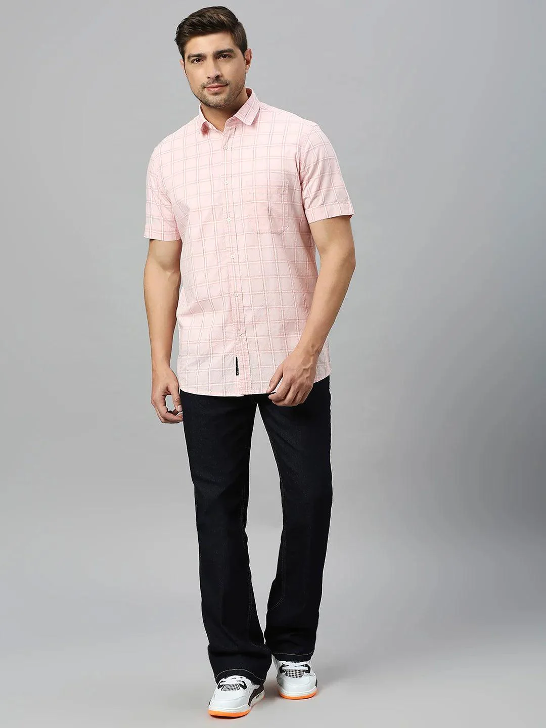 100% Cotton Pink Checked Shirt - Image 5