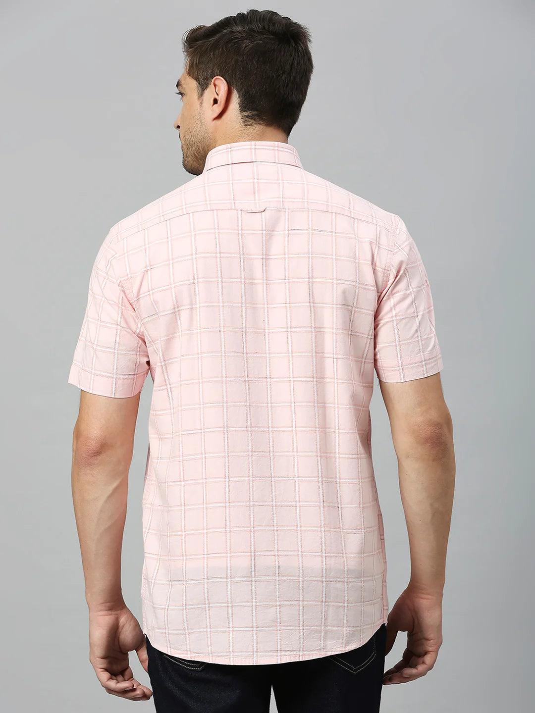 100% Cotton Pink Checked Shirt - Image 8