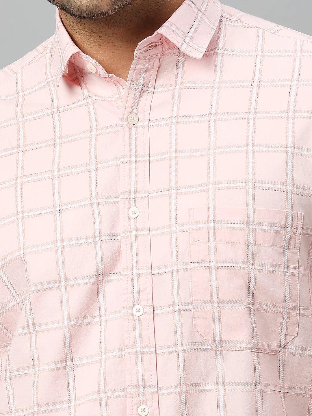 100% Cotton Pink Checked Shirt - Image 9