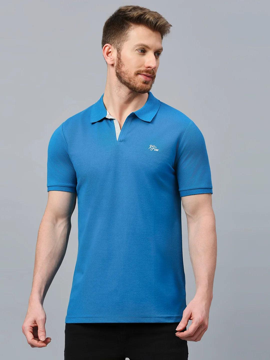 Aero Polo Teal Blue T-Shirt - Image 3