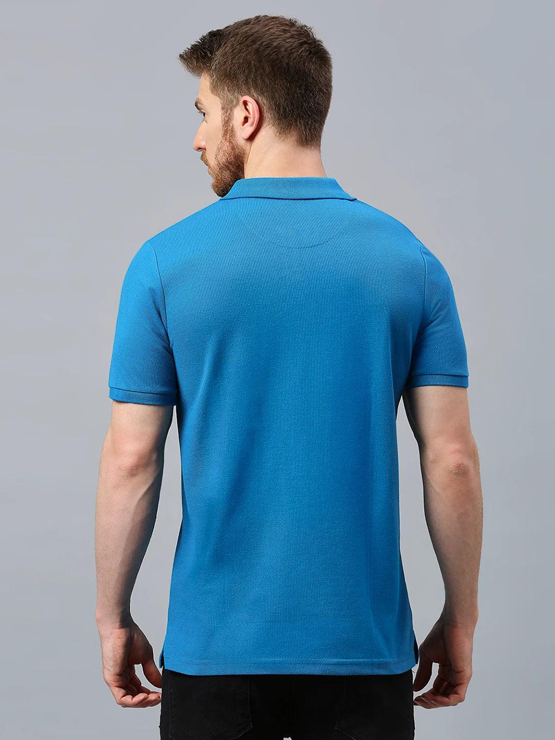 Aero Polo Teal Blue T-Shirt - Image 4