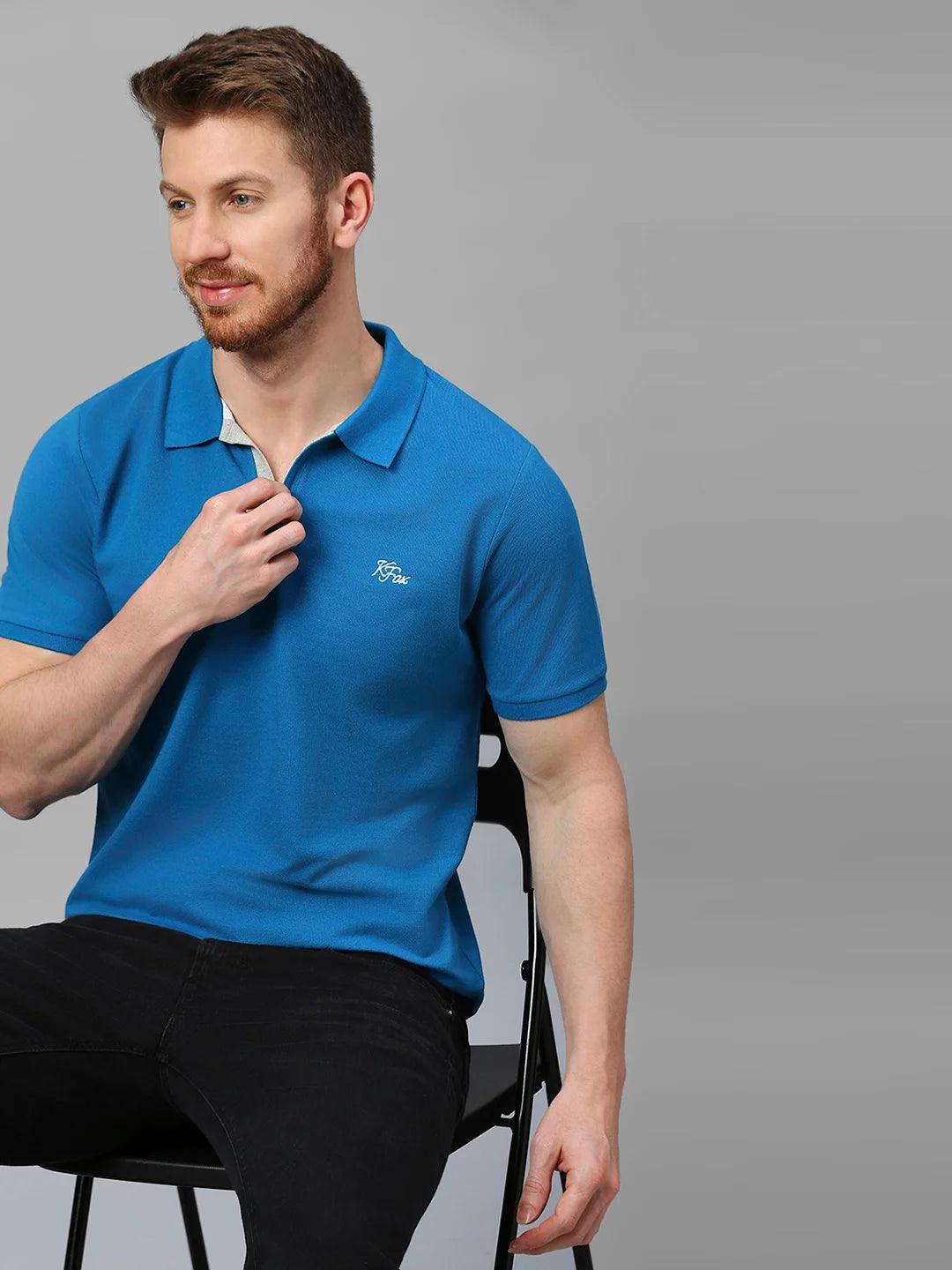 Aero Polo Teal Blue T-Shirt - Image 6