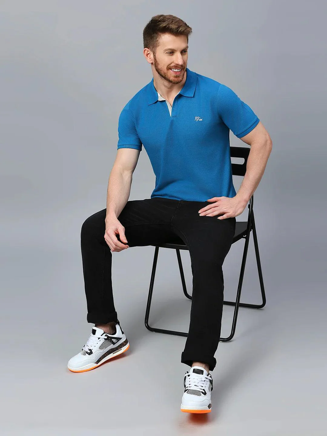 Aero Polo Teal Blue T-Shirt - Image 7
