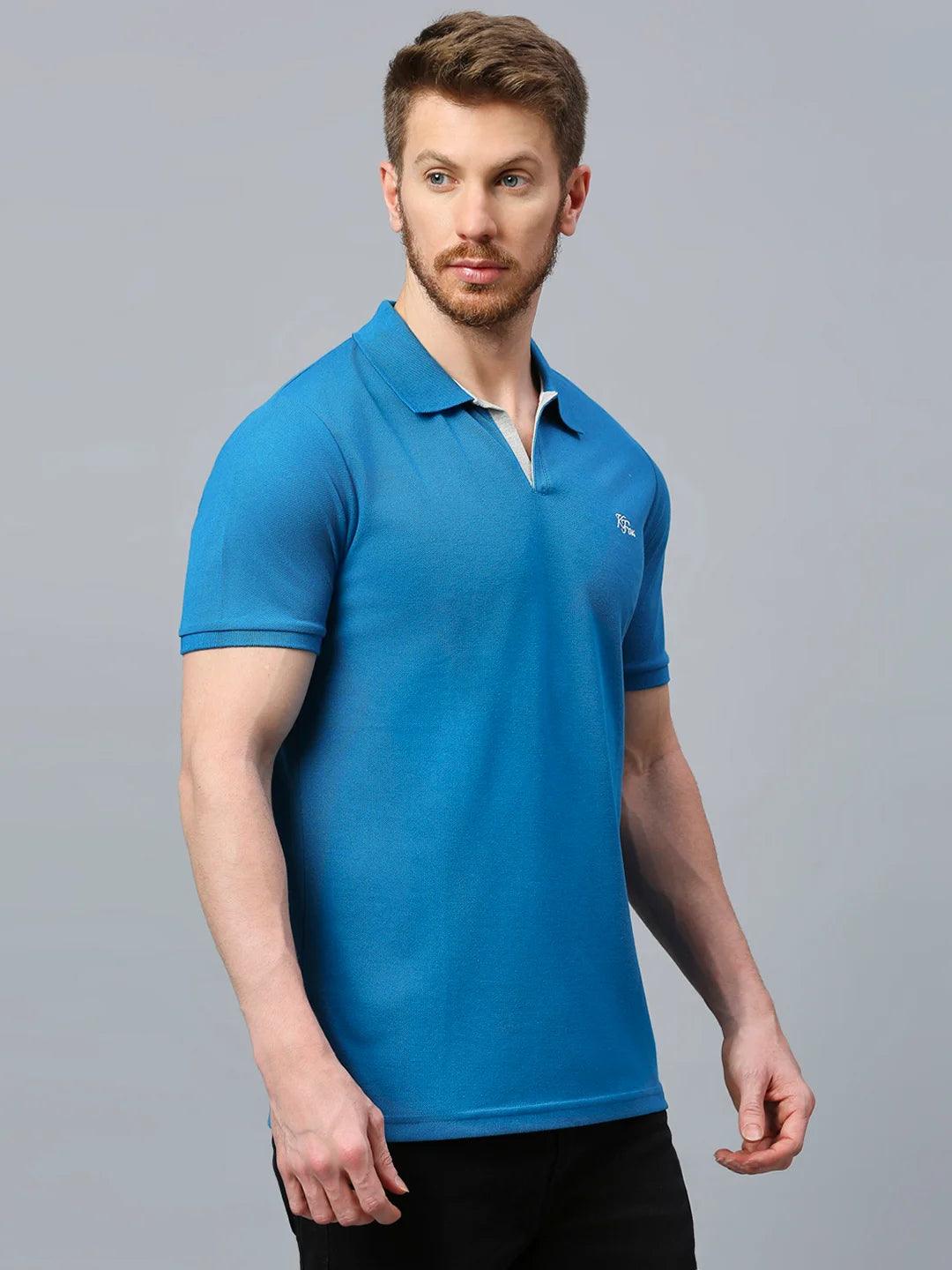 Aero Polo Teal Blue T-Shirt - Image 8