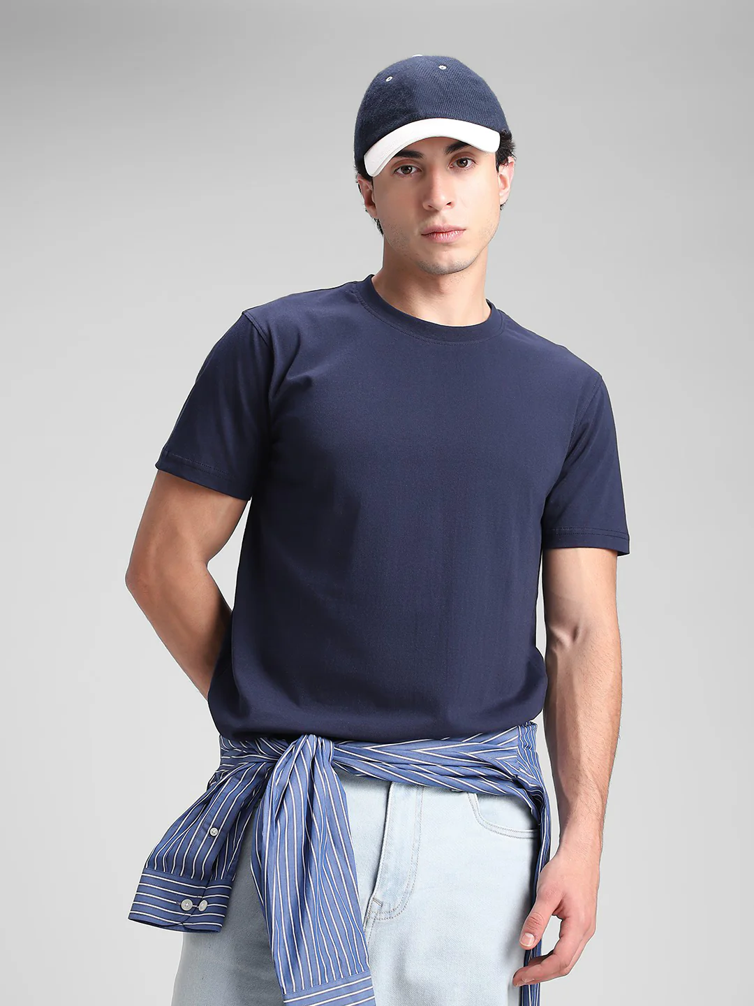 Navy Solid Crew T-Shirt - Image 7