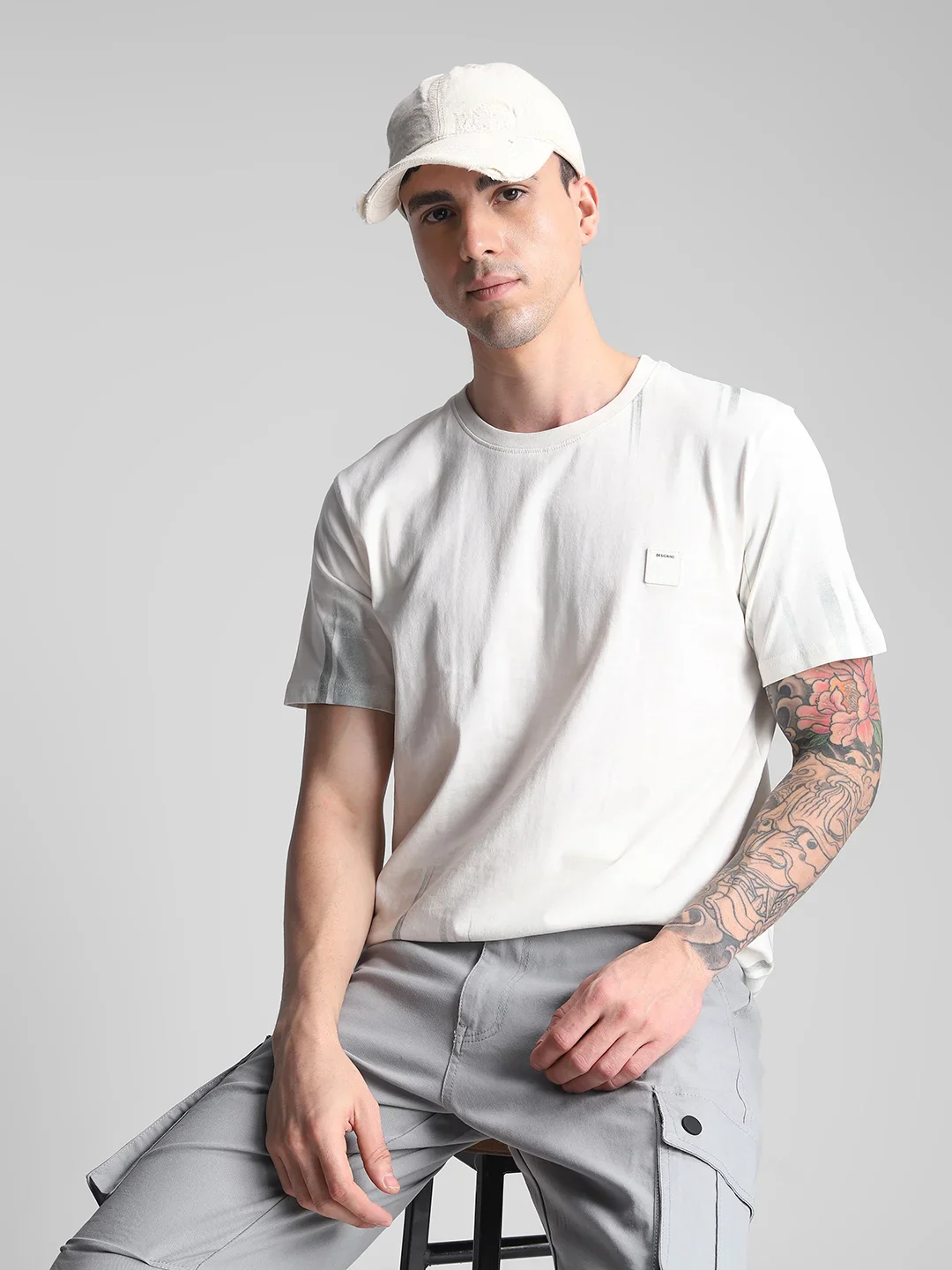 Off White Printed Crew Neck T-Shirt - Image 6