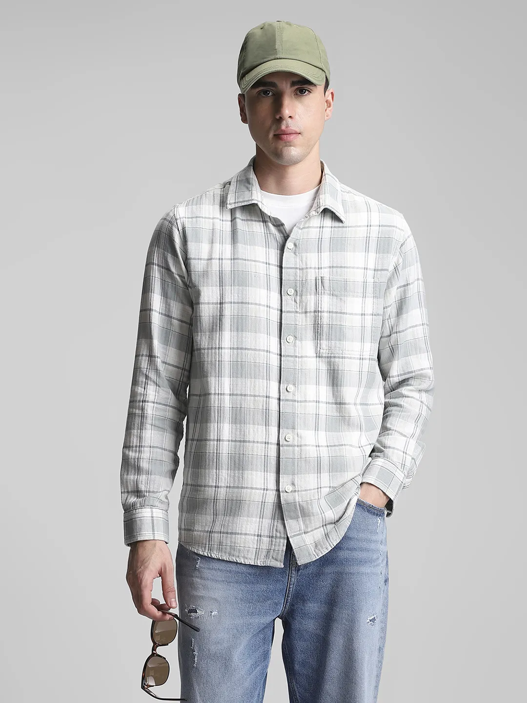 Olive Checkered Shirt - Image 6