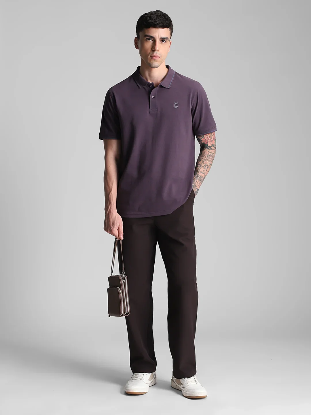 Purple Embroidered Polo T-Shirt - Image 7