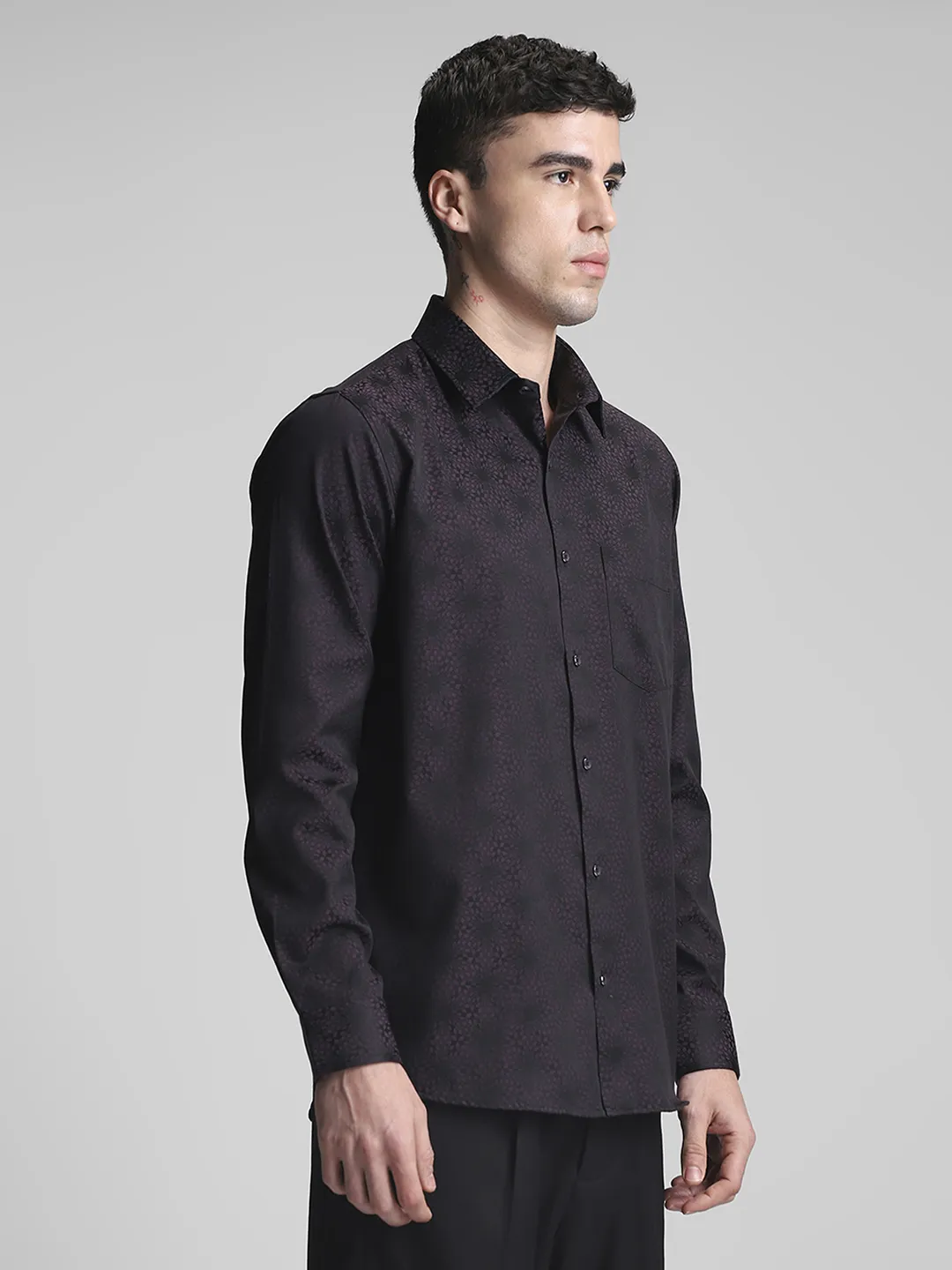 Purple Jaquard Shirt - Image 6