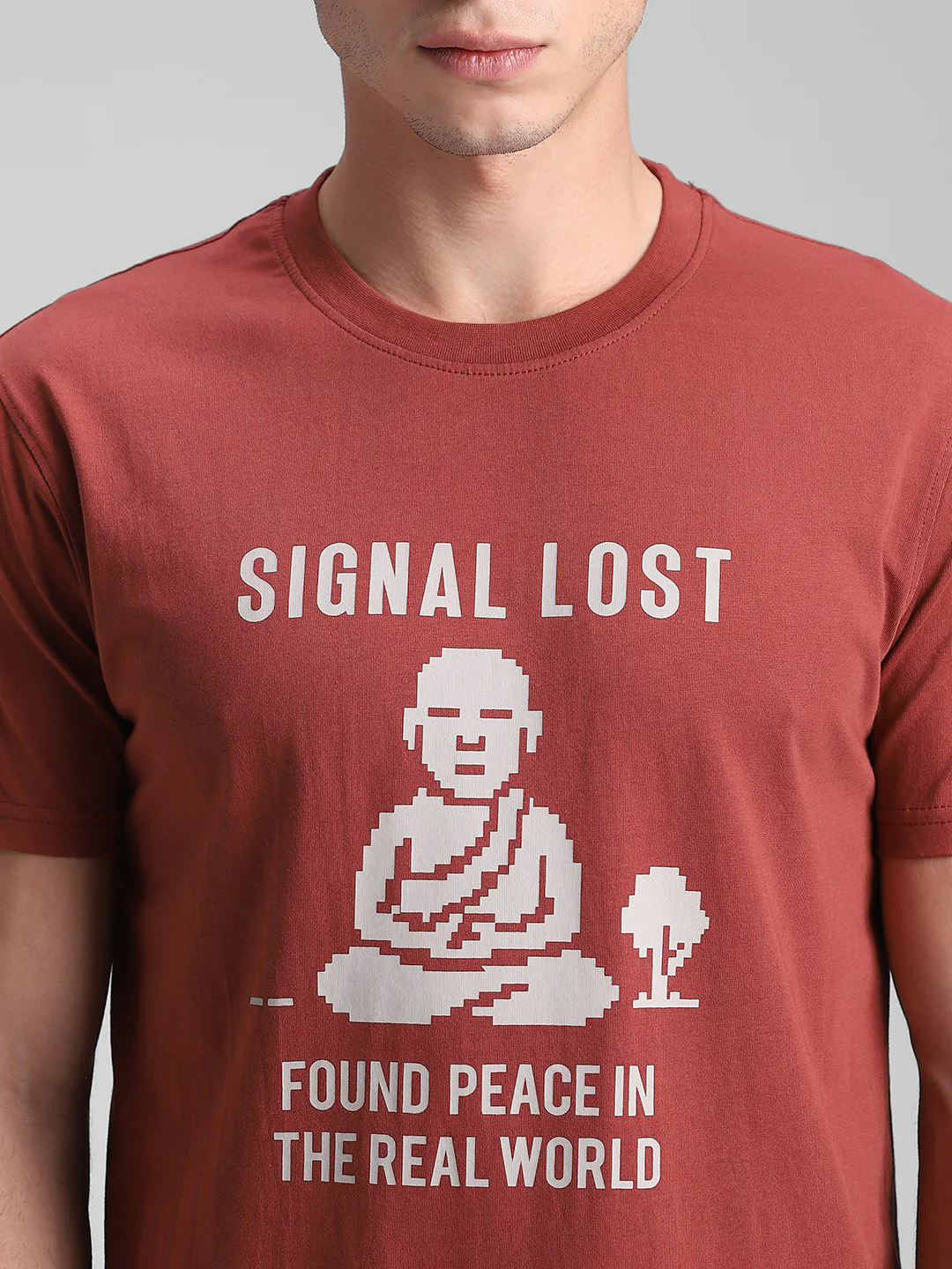 Rust Printed Crew T-Shirt - Image 6