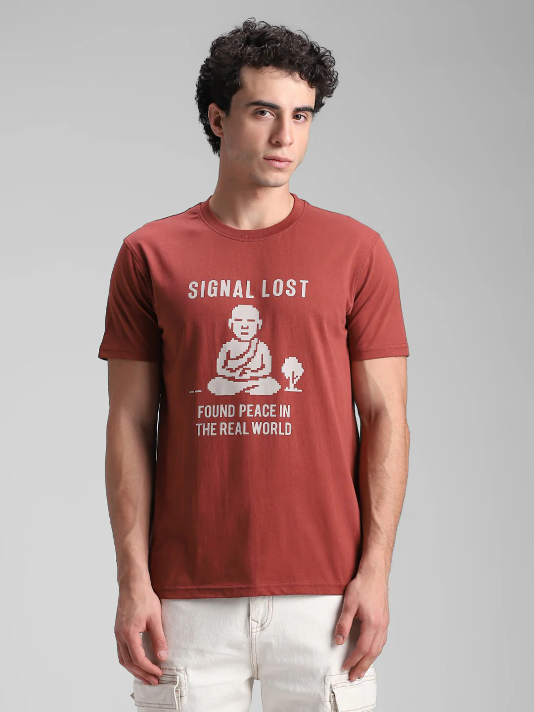 Rust Printed Crew T-Shirt - Image 7