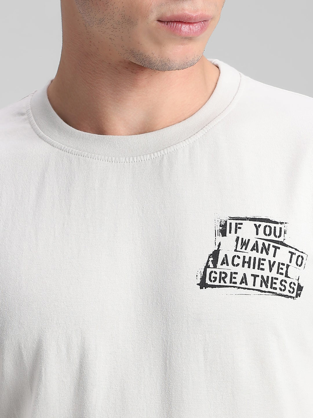 Light Grey Backprint Crew T-Shirt - Image 3