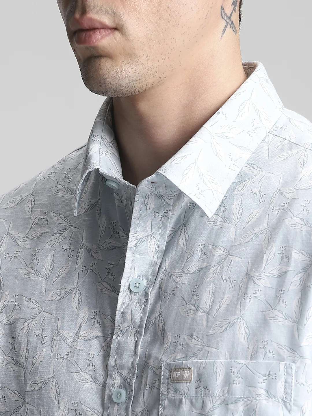 Teal Printed Shirt - Image 3