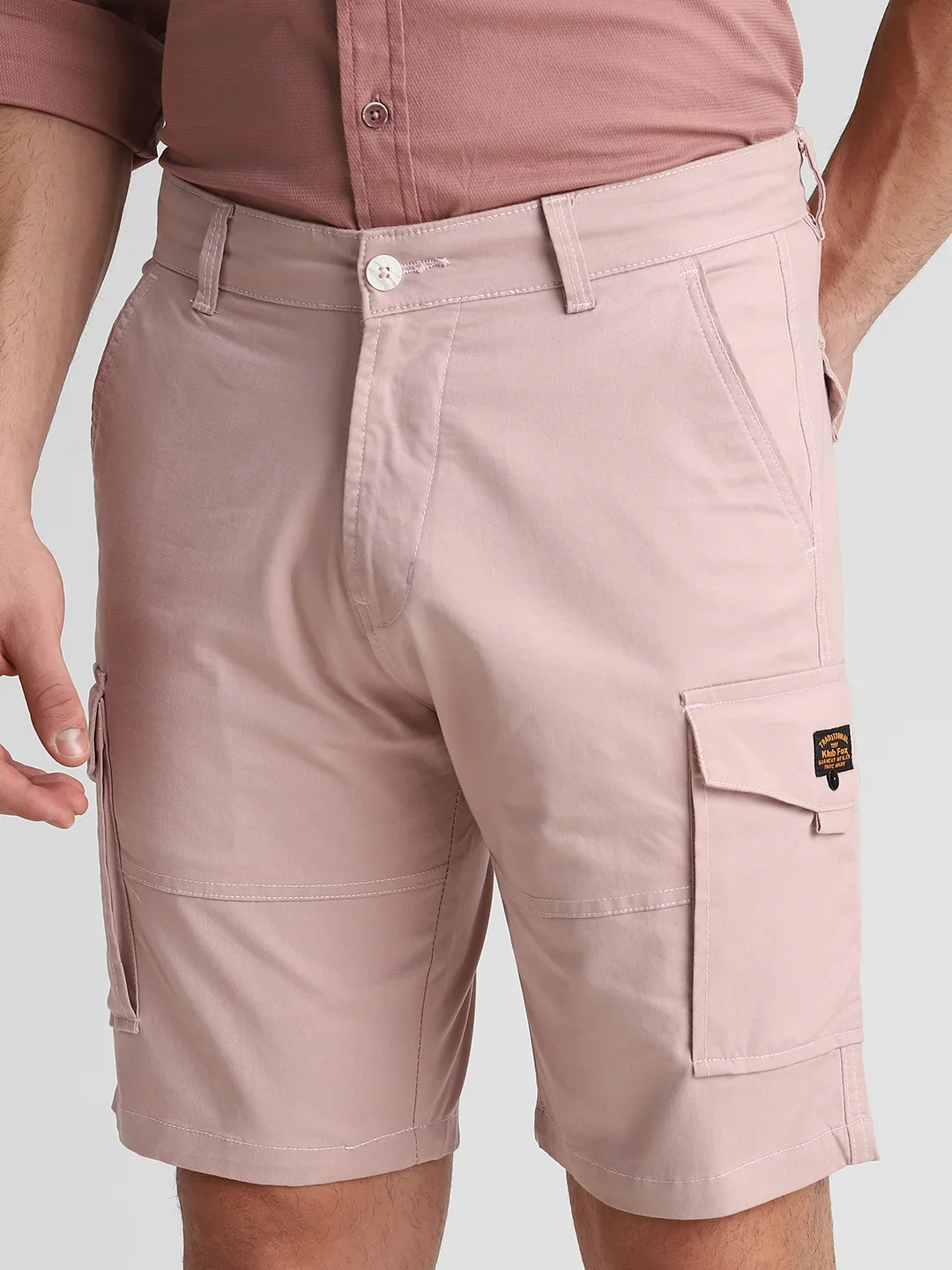 Twill Lycra Pink Stretchable Shorts - Image 5
