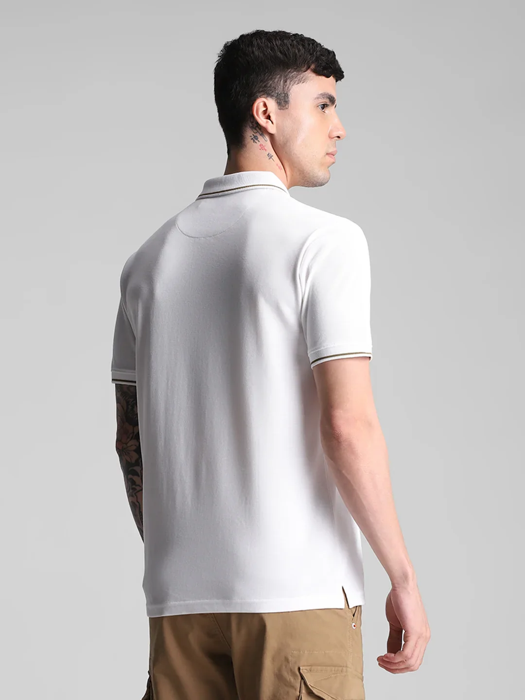 White Embroidered Polo T-Shirt - Image 5