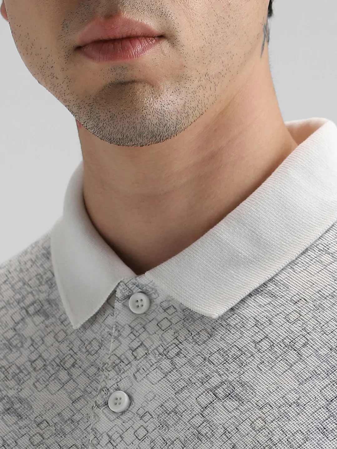 White Printed Premium Polo T-Shirt - Image 4