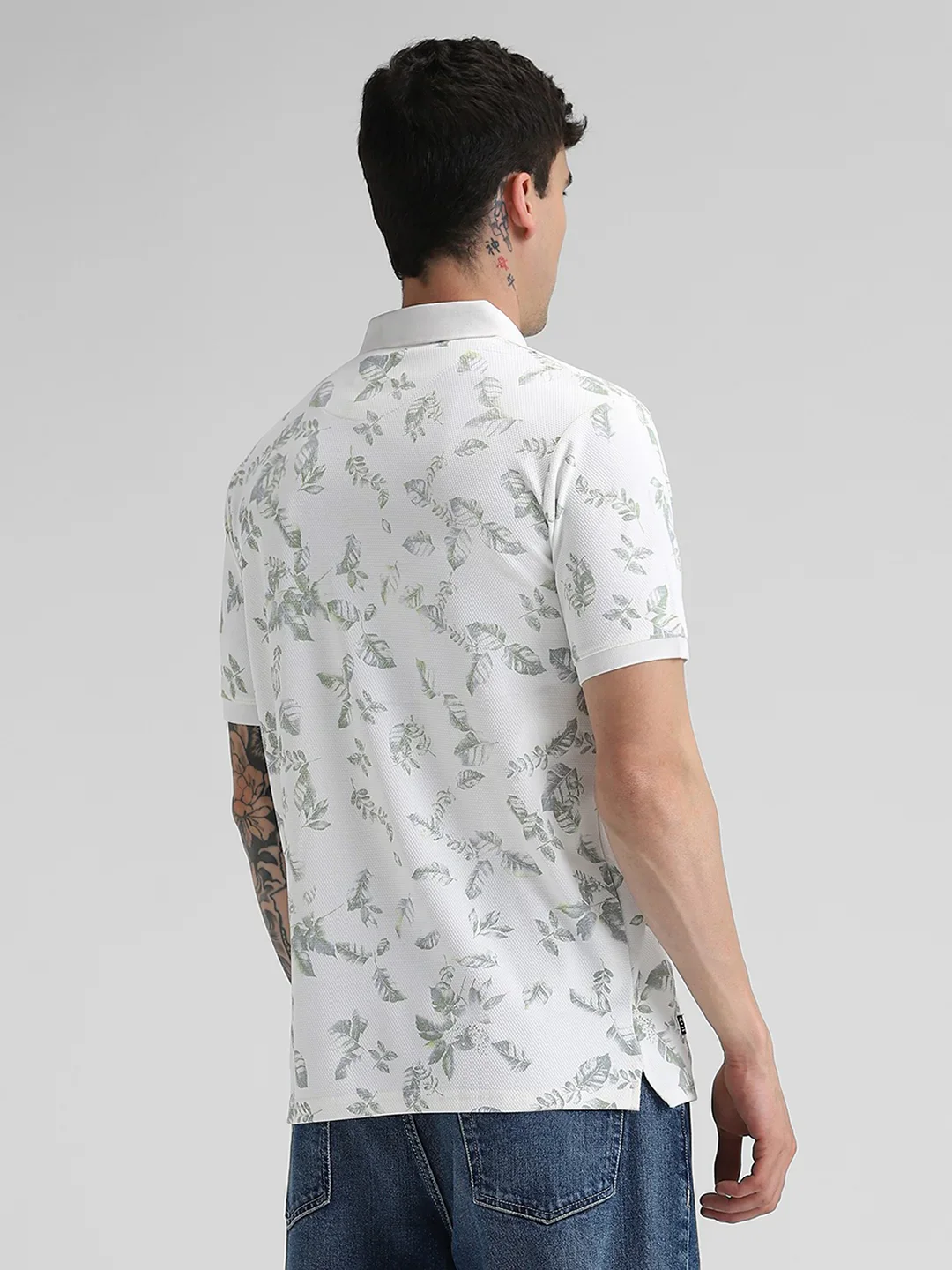 White Printed Polo T-Shirt - Image 3