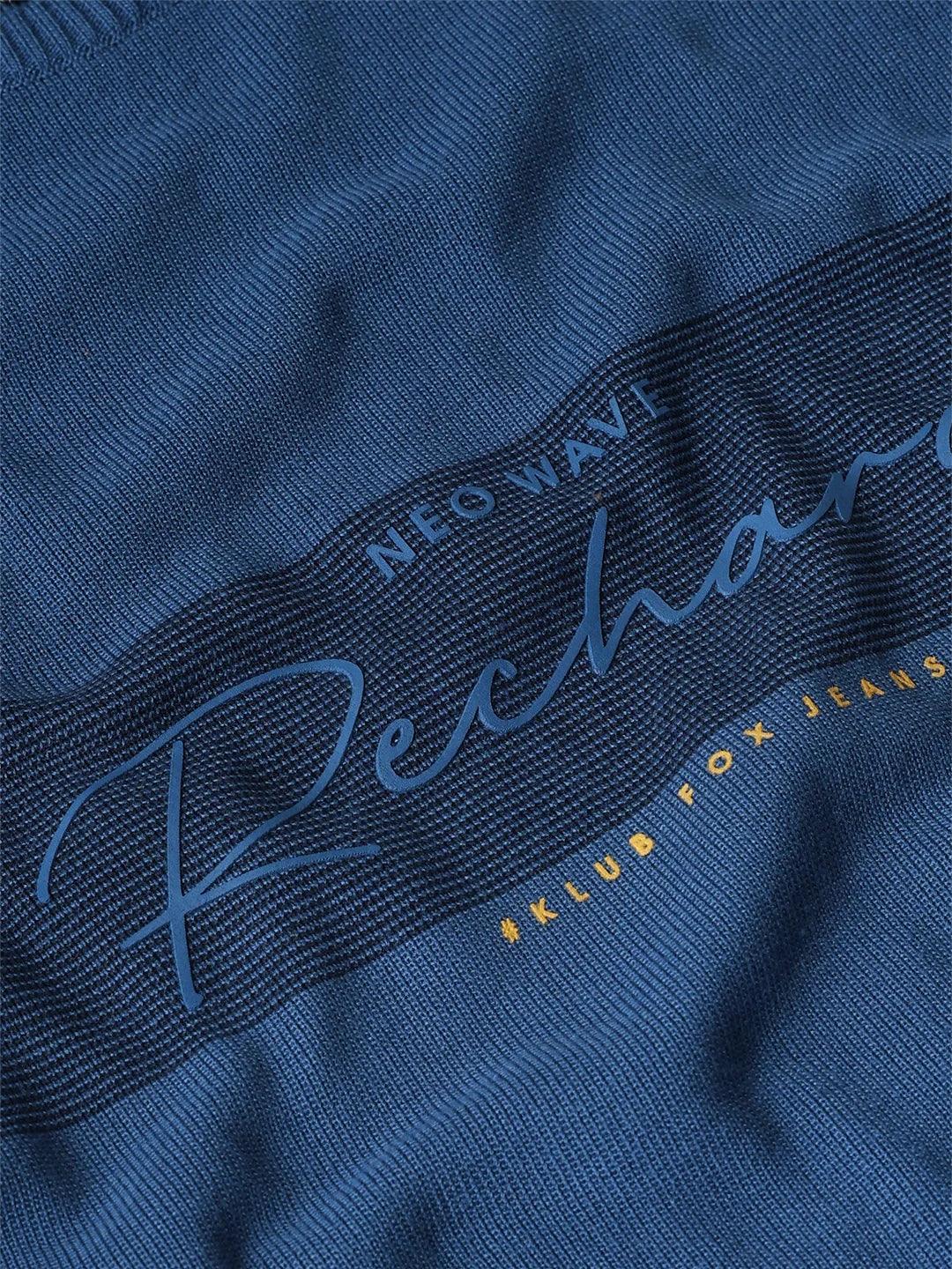Airforce Blue Printed Sweater - Image 2