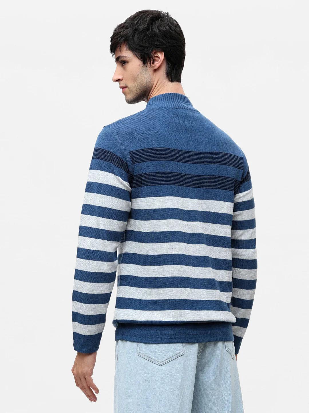Airforce Striped Zipper Sweater - Image 4