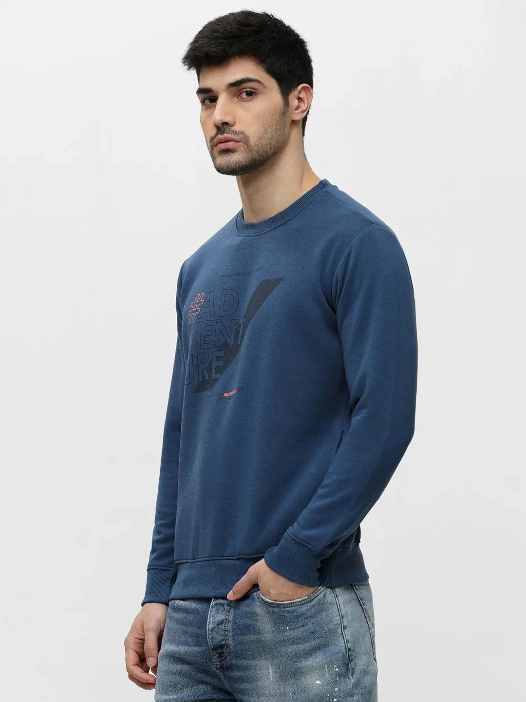 Blue Printed Sweatshirt - Image 3