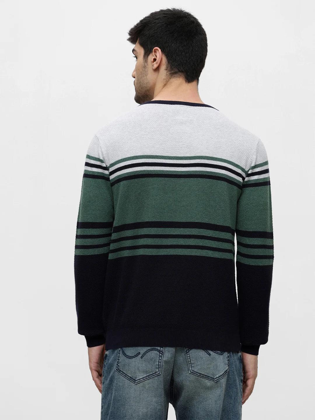 Green Melange Jacquard Sweater - Image 4