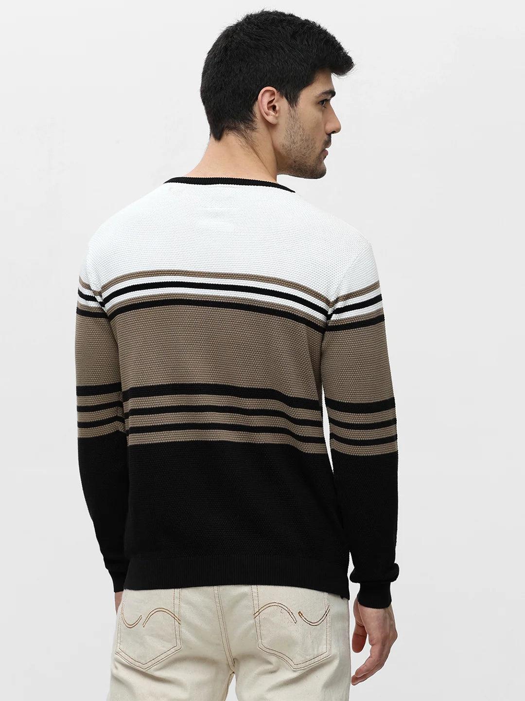 Grey Melange Jacquard Sweater - Image 4
