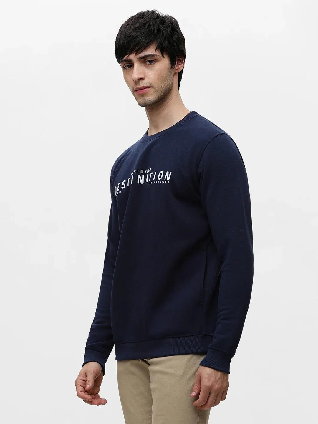 Navy Blue Printed Sweatshirt - Image 4
