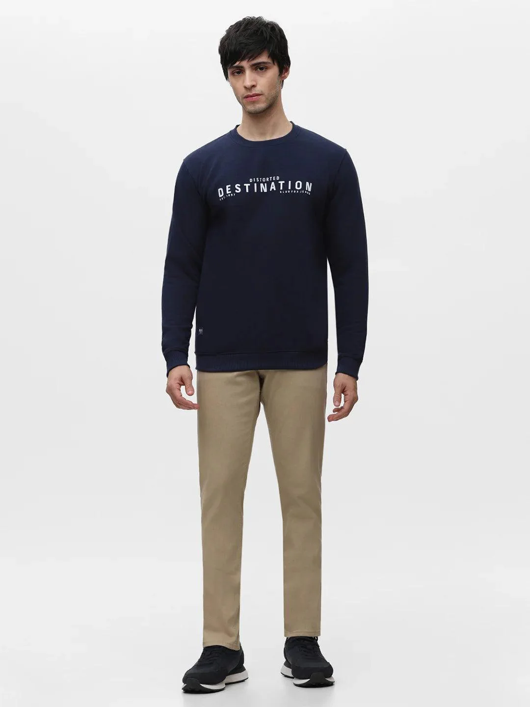 Navy Blue Printed Sweatshirt - Image 6