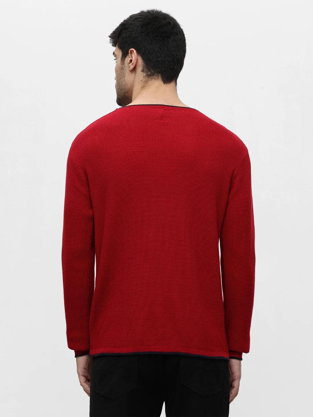 Maroon Solid Sweater - Image 4