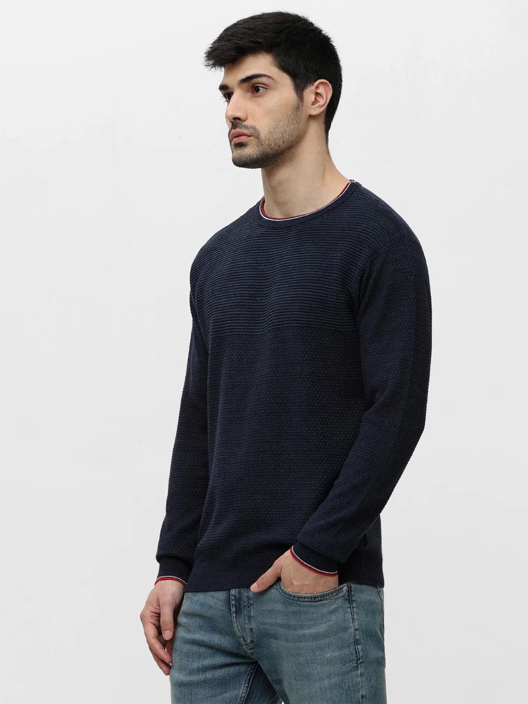 Navy Solid Sweater - Image 3