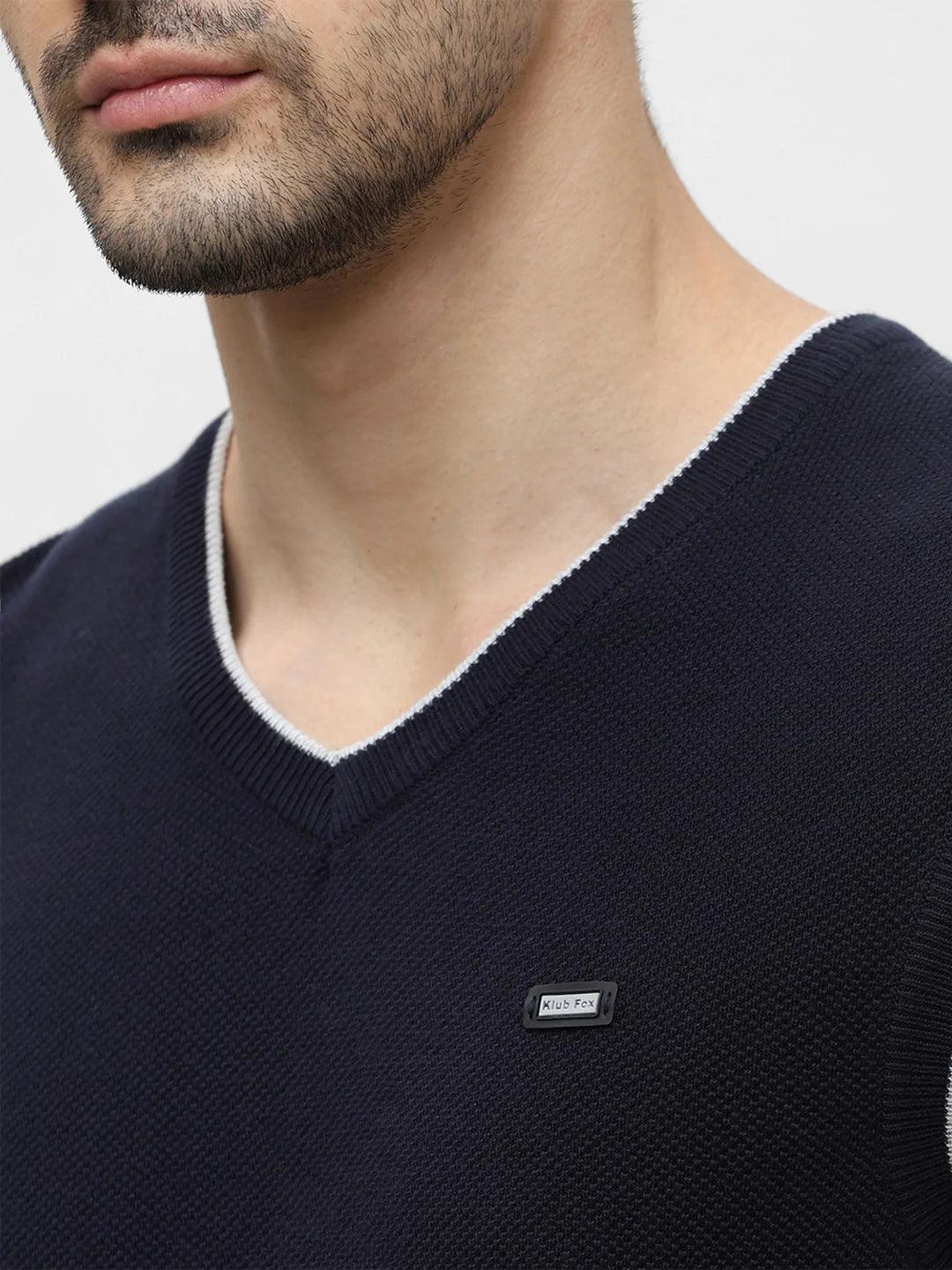 Navy Solid Sweater - Image 5