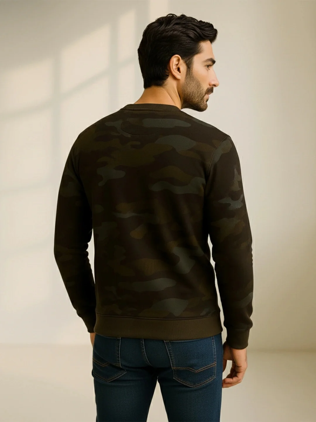 Olive Printed Sweatshirt - Image 3