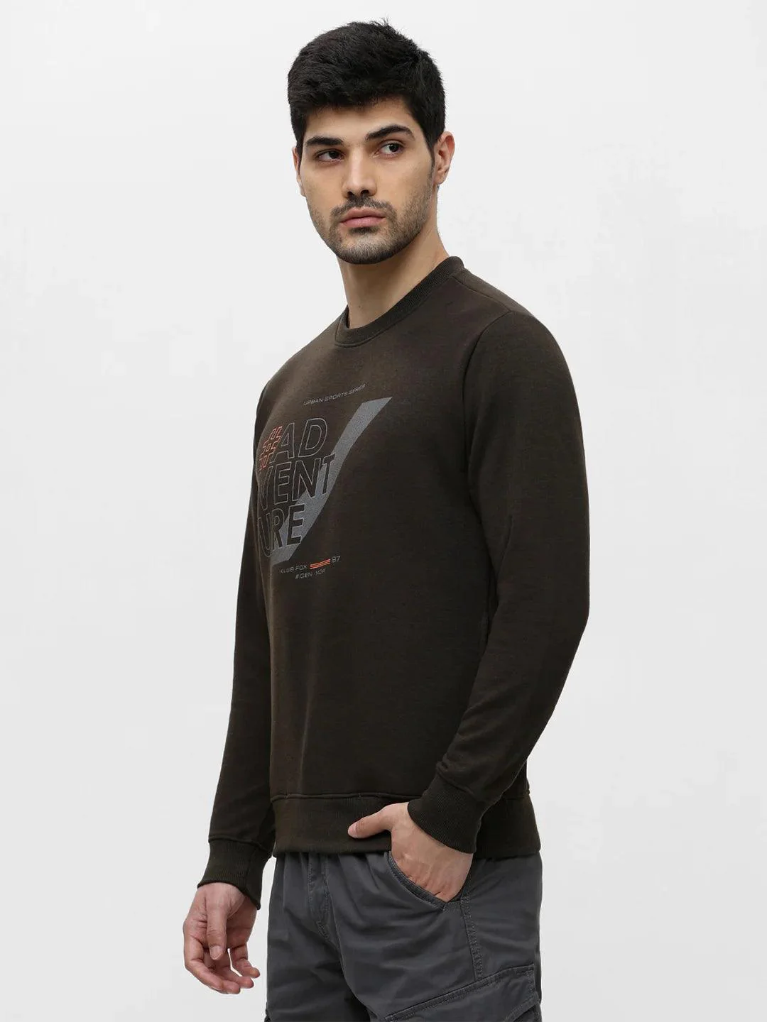 Olive Printed Sweatshirt - Image 3