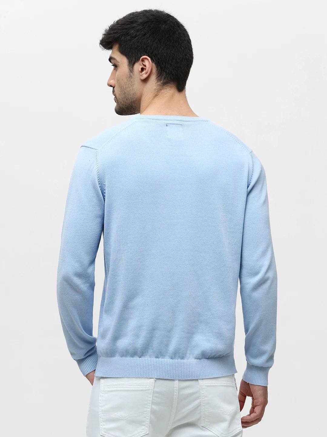 Sky Melange Solid Sweater - Image 5