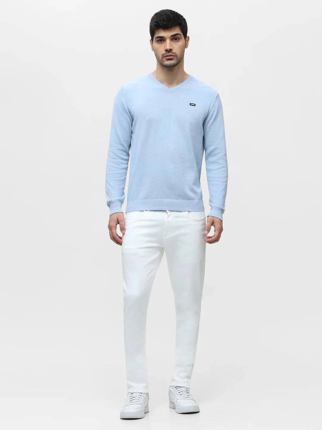 Sky Melange Solid Sweater - Image 7