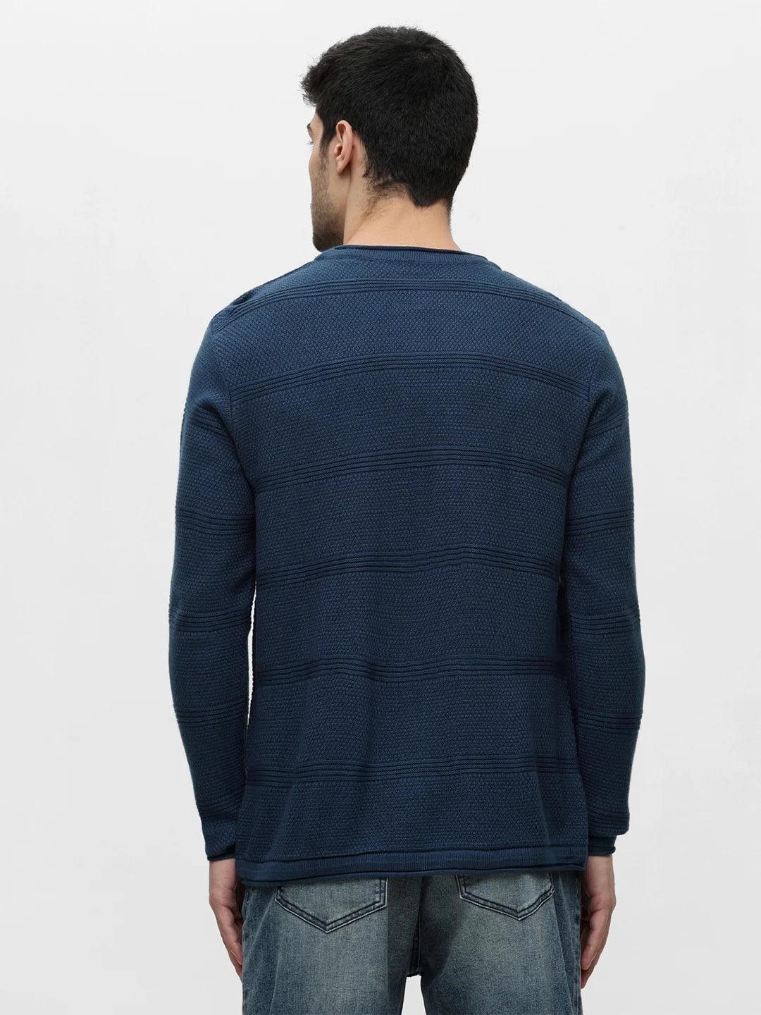 Exclusive Teal Blue Jacquard Sweater - Image 5