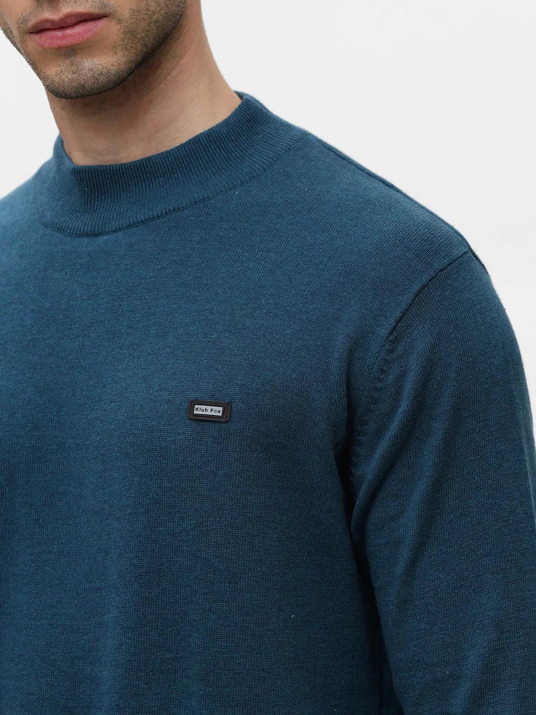 Turquoise Blue Jacquard Sweater - Image 2