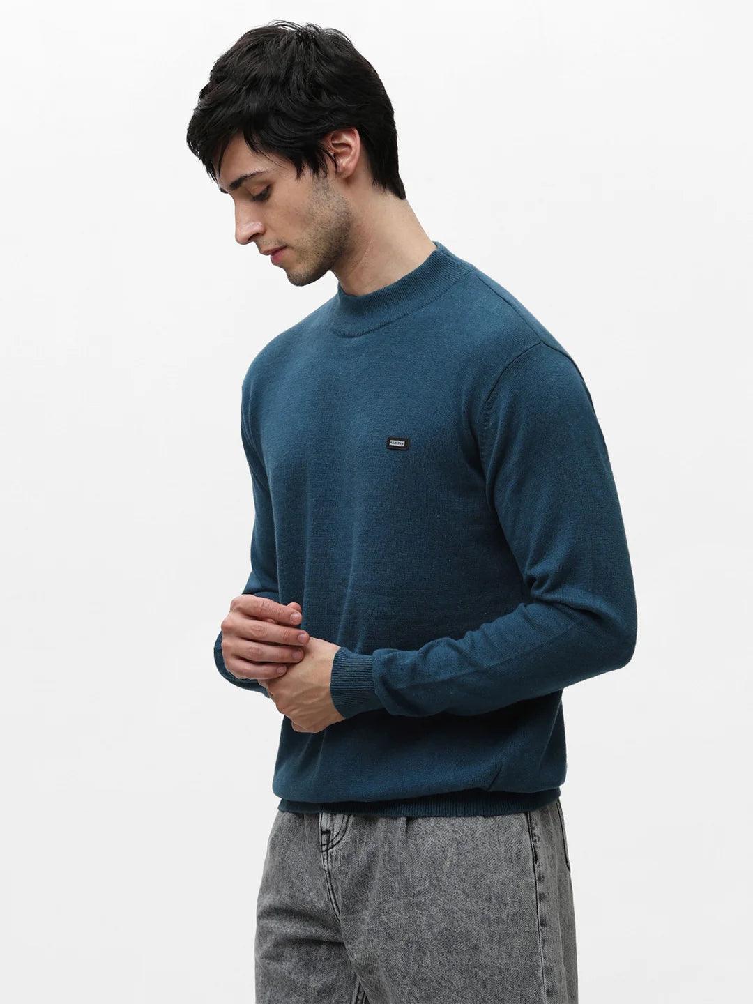 Turquoise Blue Jacquard Sweater - Image 7