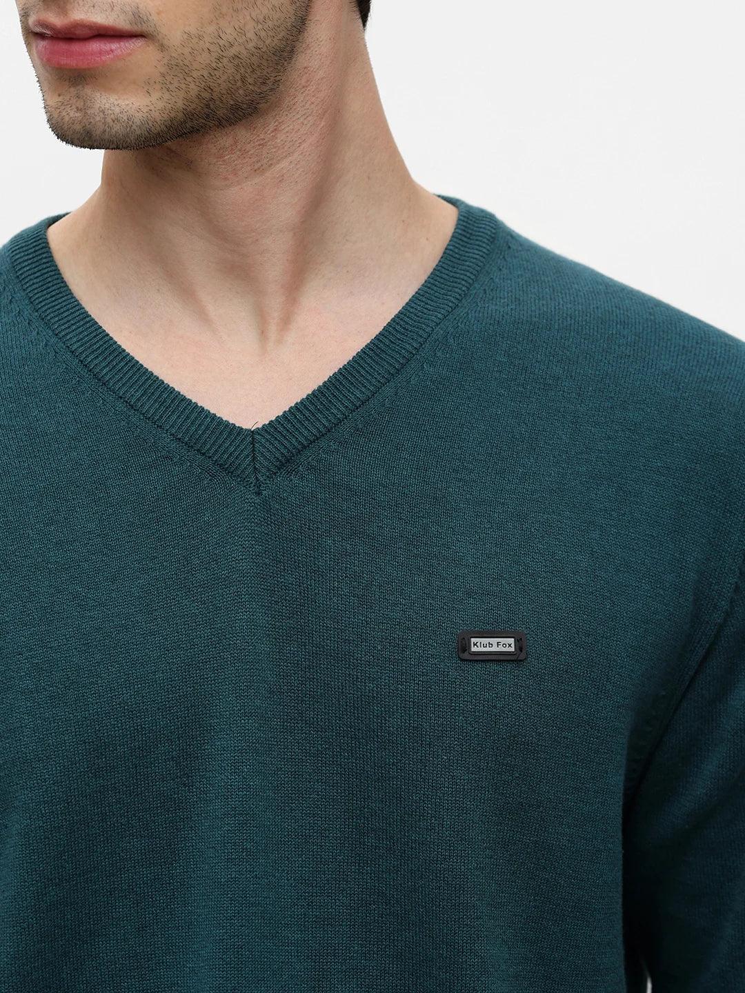 Turq Green Melange Solid Sweater - Image 5
